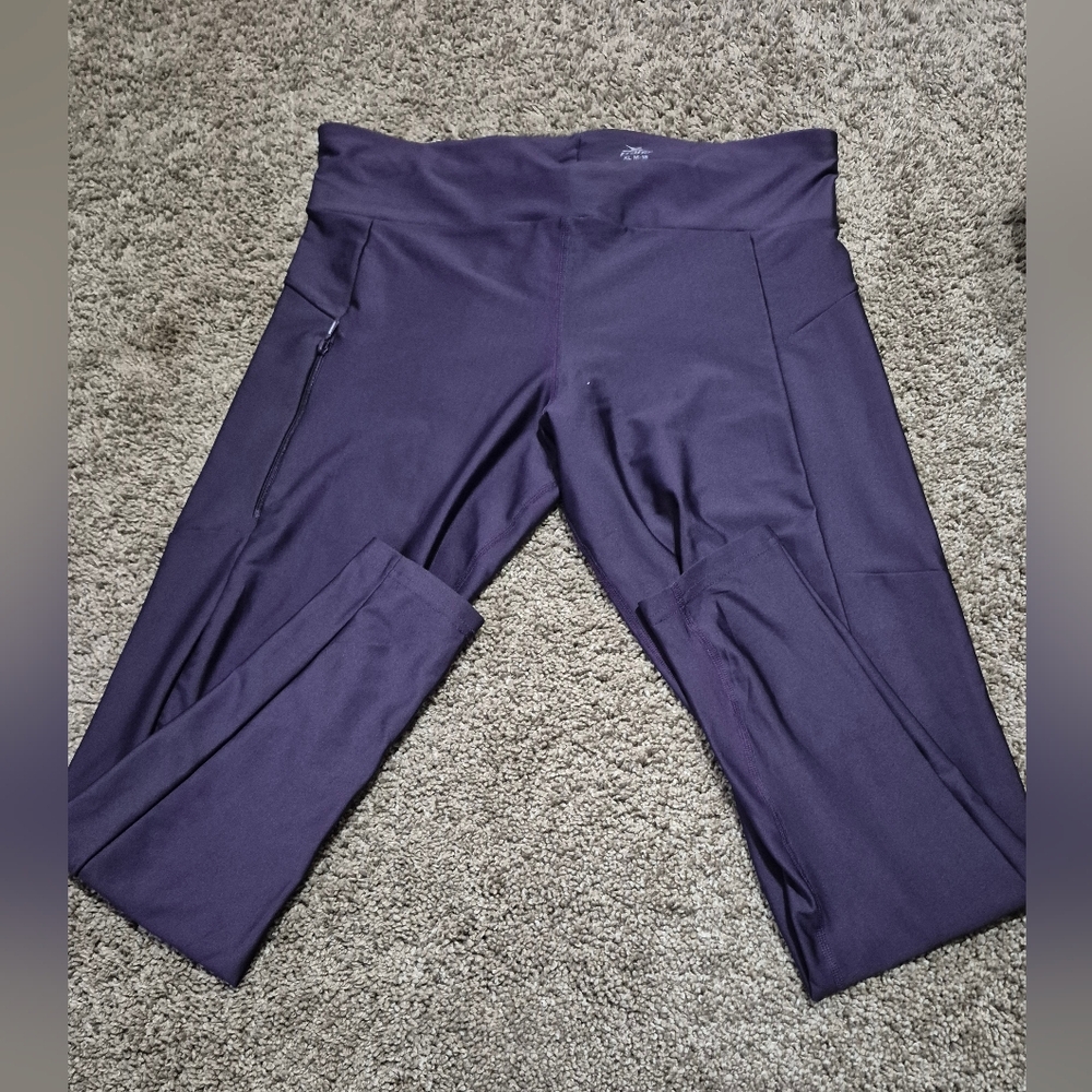 Crane Athletic Pants Purple Women's XL Zippered Pocket Stretchy Fabric